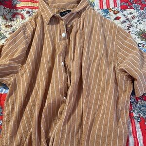 PacSun Tan Striped Casual Shirt